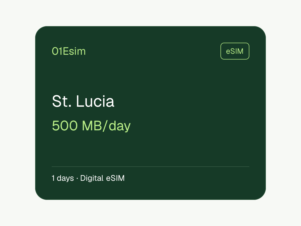eSIM: Santa Lucía · 500 MB/día · 1 día