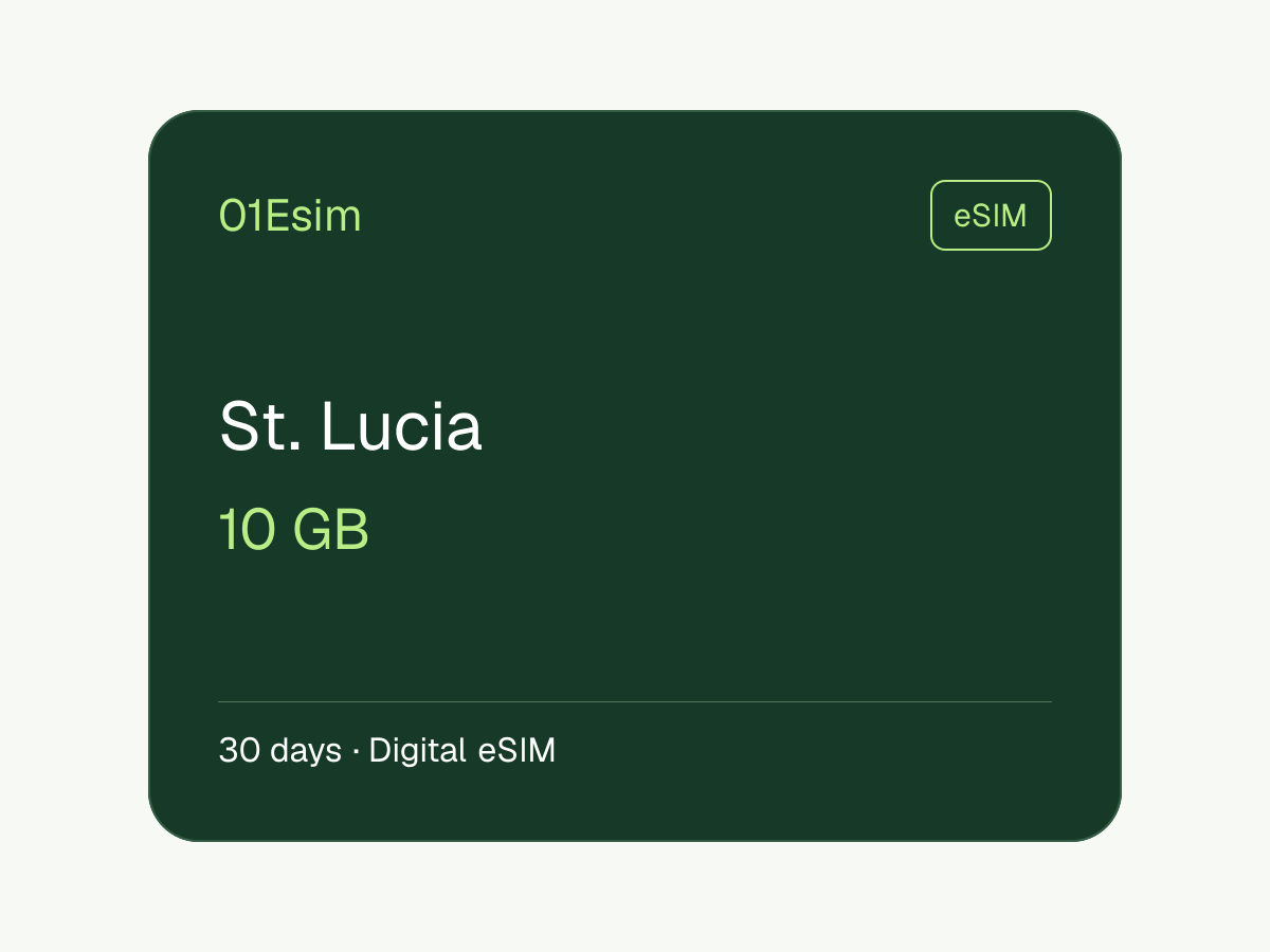 eSIM : Sainte-Lucie · 10 Go · 30 jours