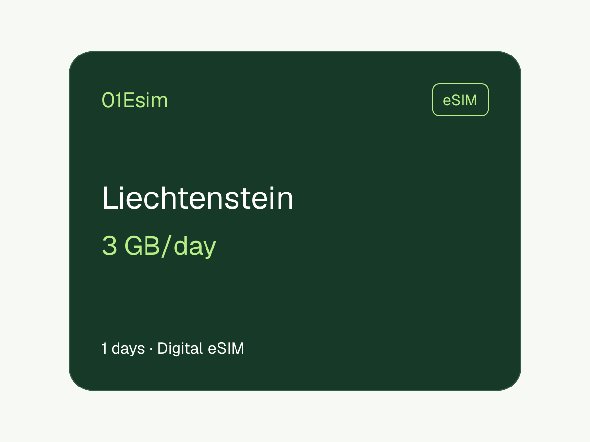 eSIM — Лихтенштейн · 3 ГБ/день · 1 день