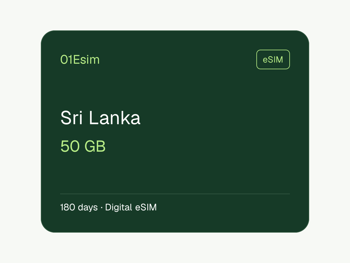 Sri Lanka eSIM — 50 GB, 180 days