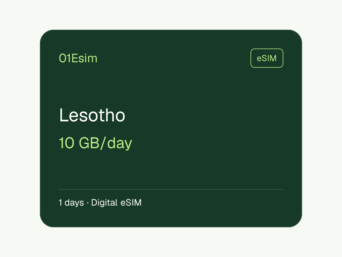 莱索托 eSIM · 10 GB/天 · 1 天