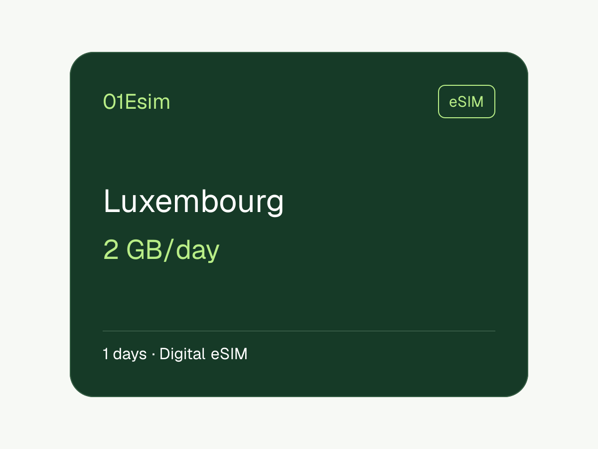 eSIM — Люксембург · 2 ГБ/день · 1 день