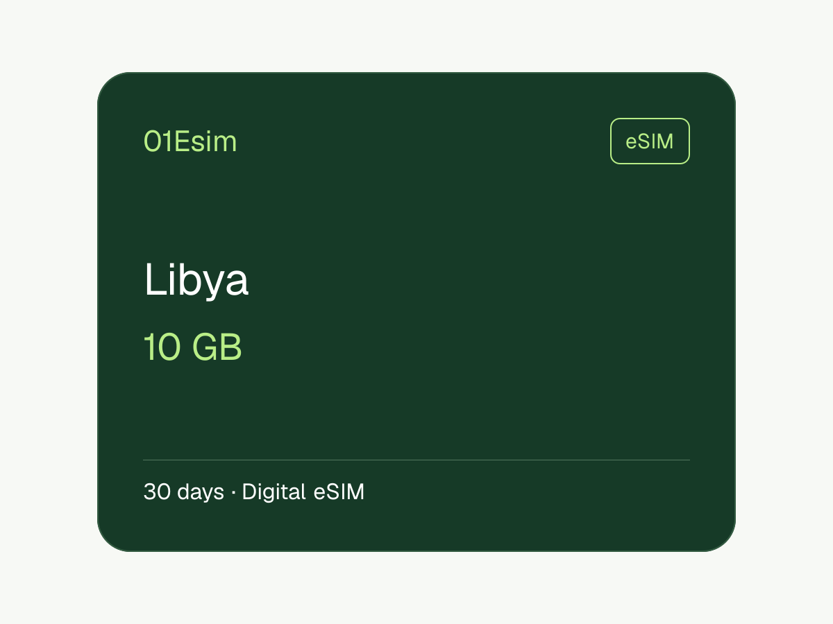 eSIM: Libia · 10 GB · 30 días