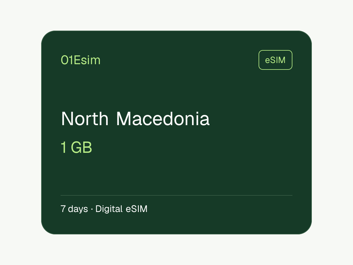 eSIM — Северная Македония · 1 ГБ · 7 дней