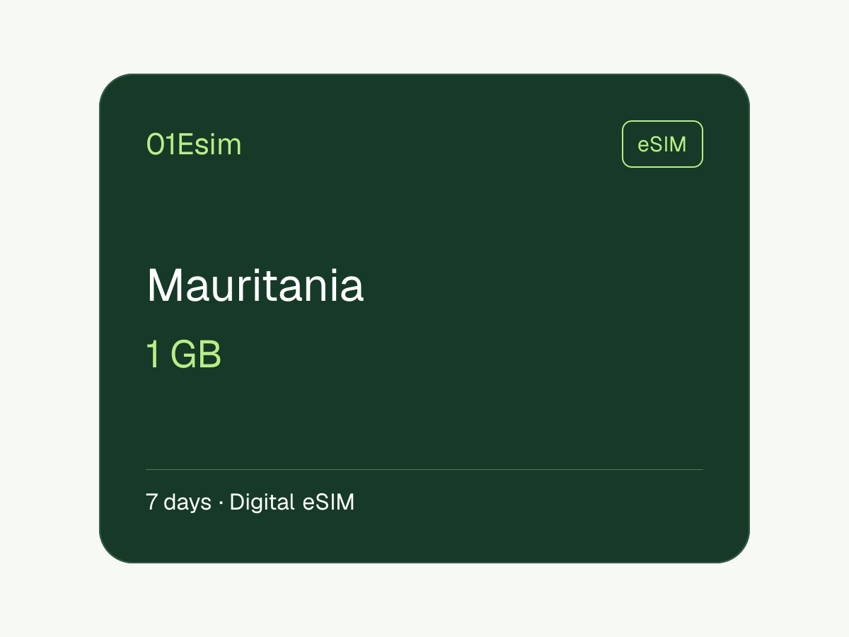 eSIM: Mauritania · 1 GB · 7 días