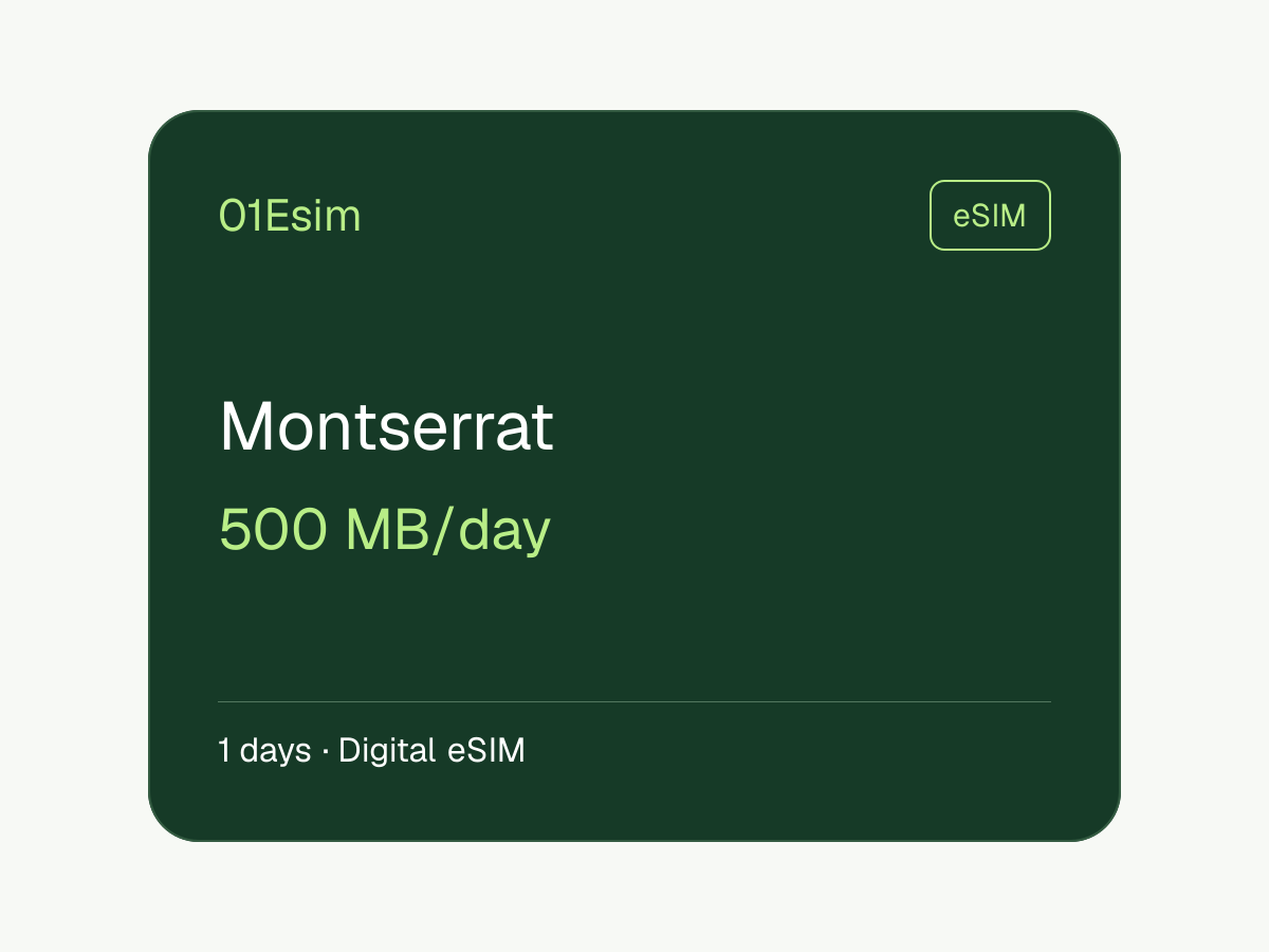eSIM — Монтсеррат · 500 МБ/день · 1 день