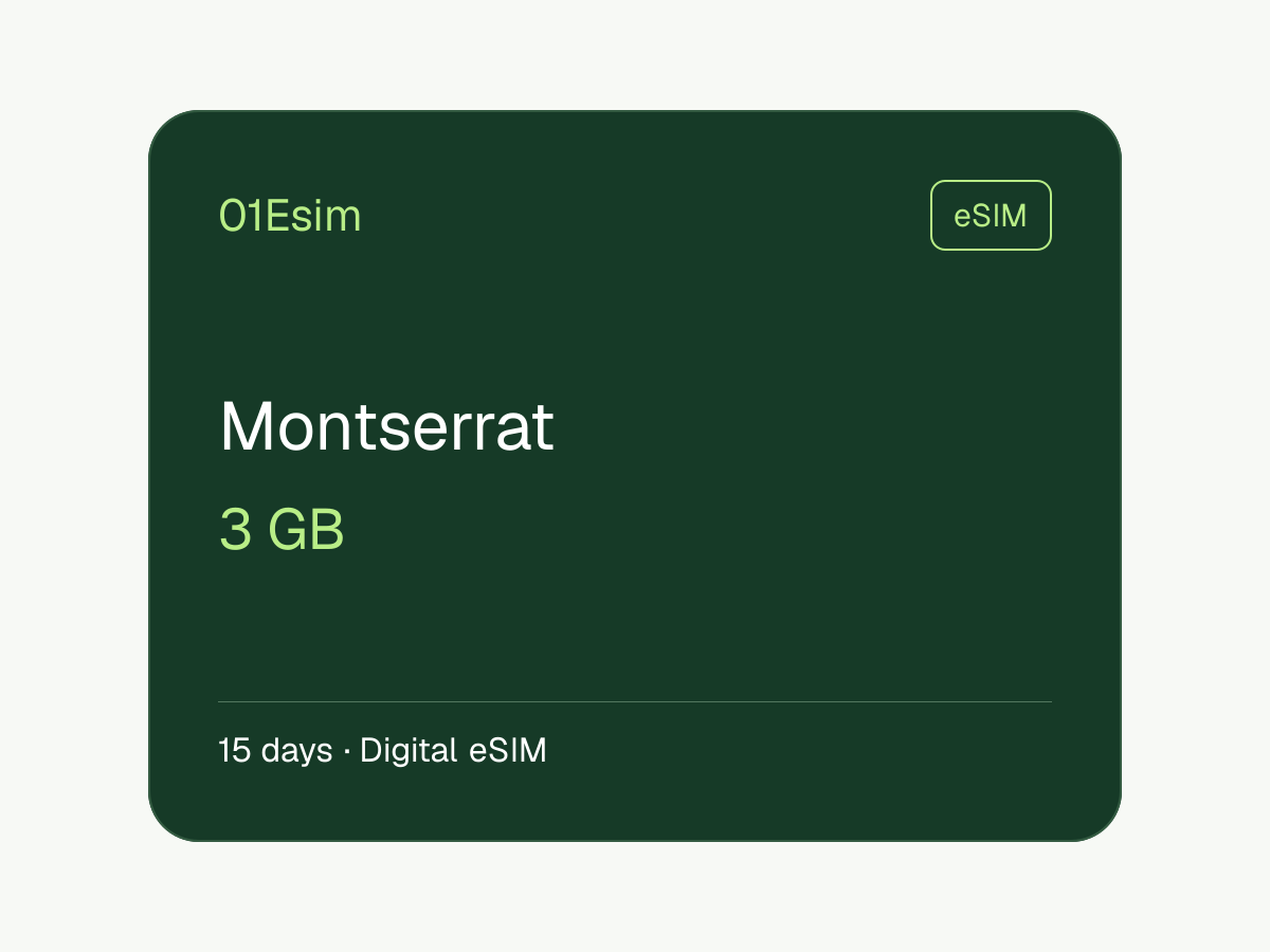eSIM — Монтсеррат · 3 ГБ · 15 дней