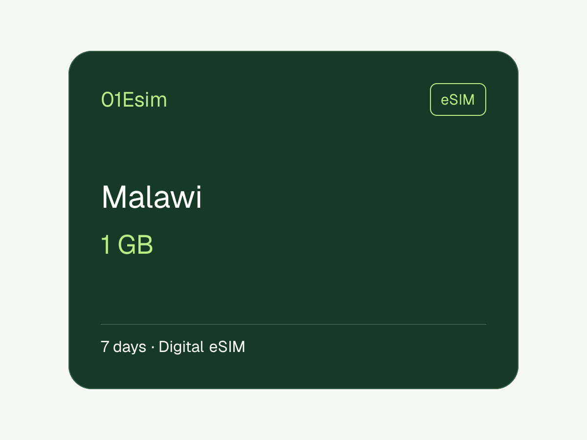 eSIM: Malaui · 1 GB · 7 días