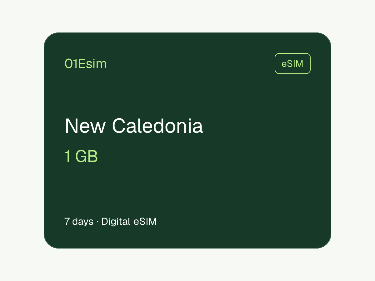 eSIM : Nouvelle-Calédonie · 1 Go · 7 jours