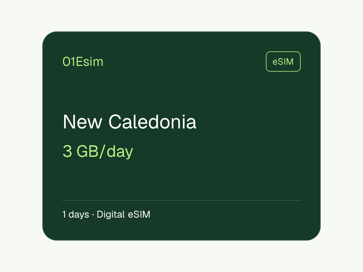 eSIM : Nouvelle-Calédonie · 3 Go/jour · 1 jour
