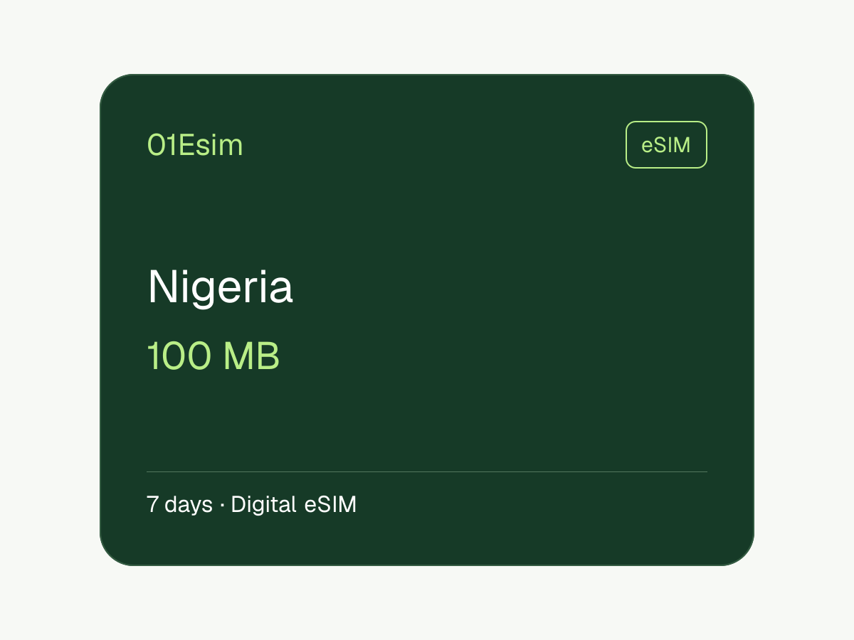 eSIM: Nigeria · 100 MB · 7 días