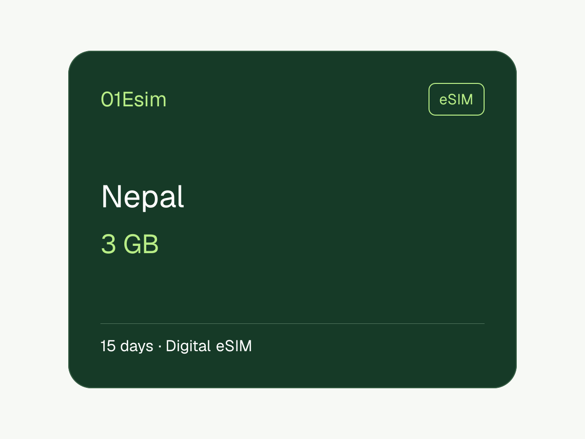 eSIM: Nepal · 3 GB · 15 días