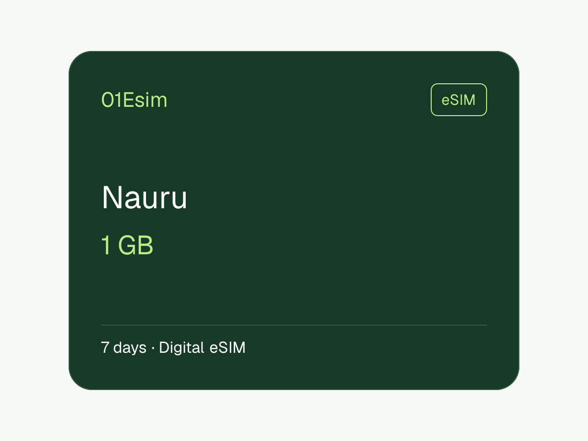eSIM: Nauru · 1 GB · 7 días