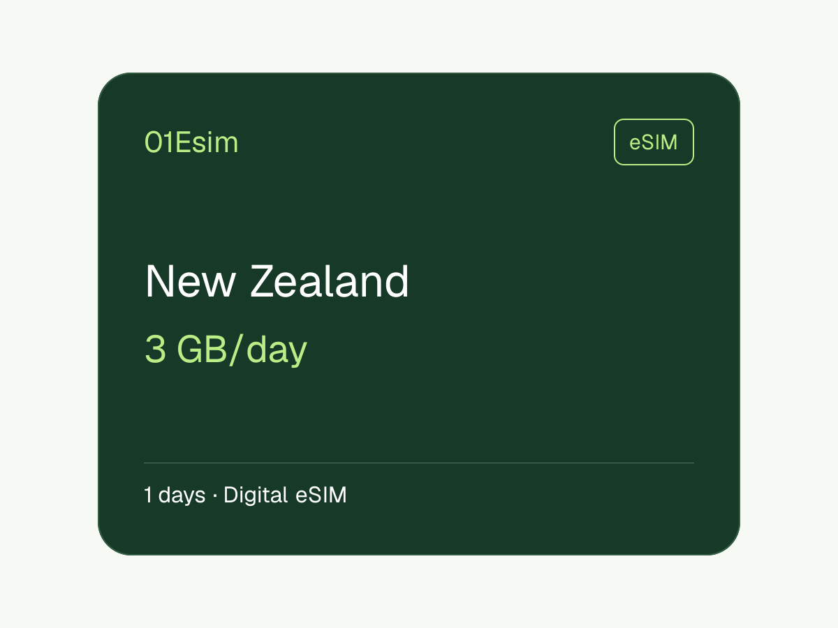 新西兰 eSIM · 3 GB/天 · 1 天