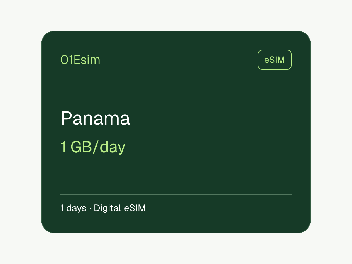eSIM: Panamá · 1 GB/día · 1 día