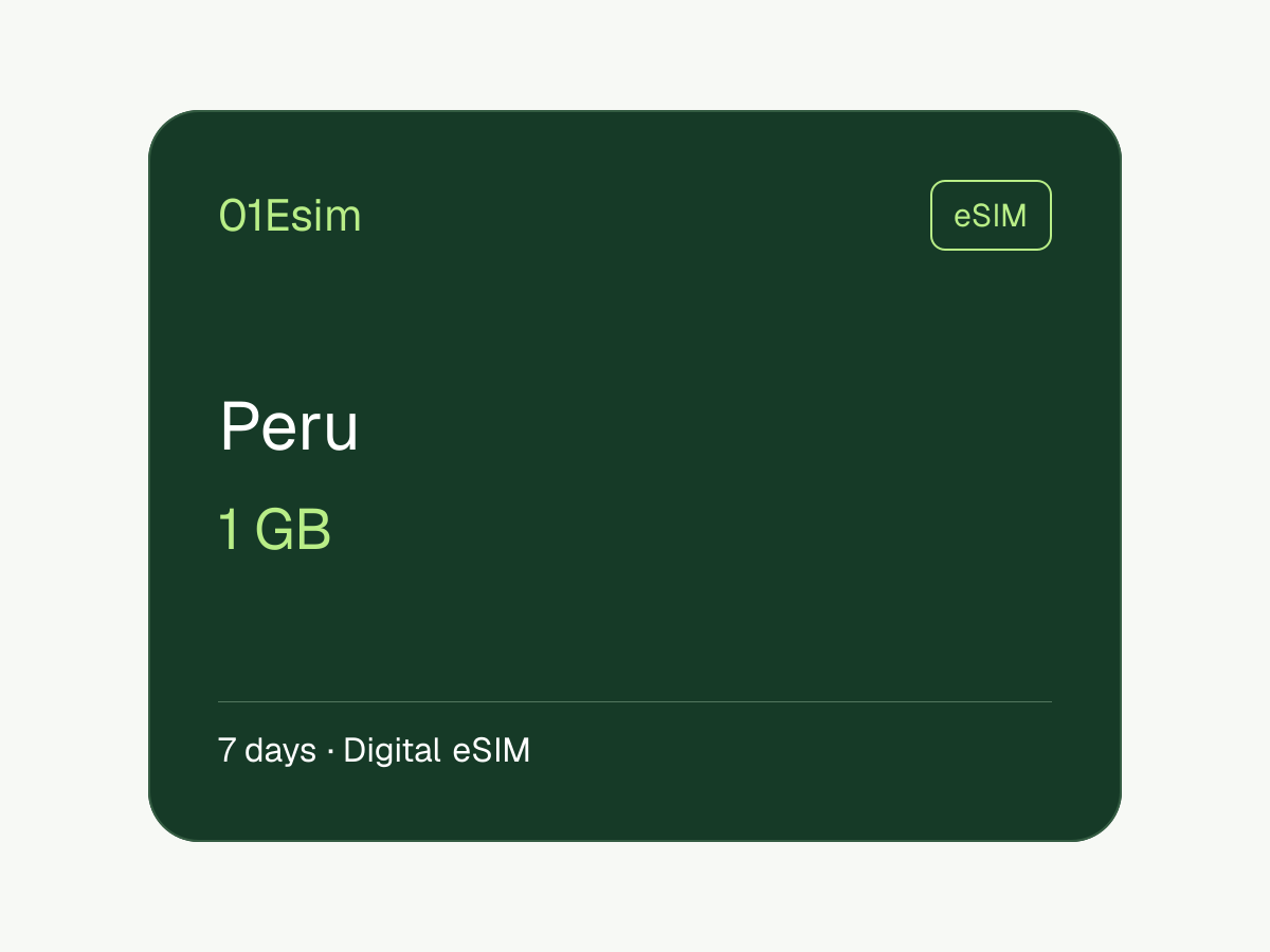 eSIM: Peru · 1 GB · 7 Tage