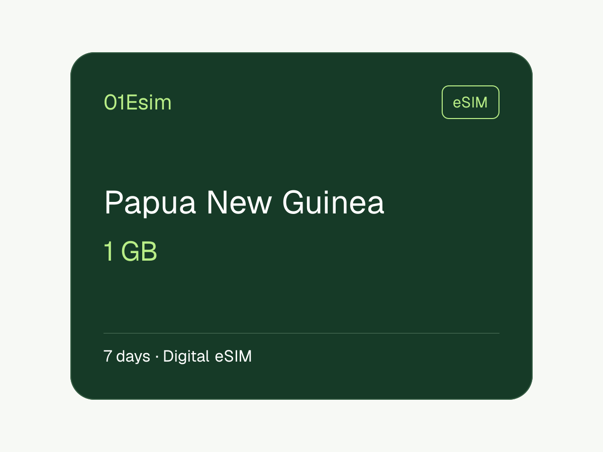 eSIM: Papua-Neuguinea · 1 GB · 7 Tage