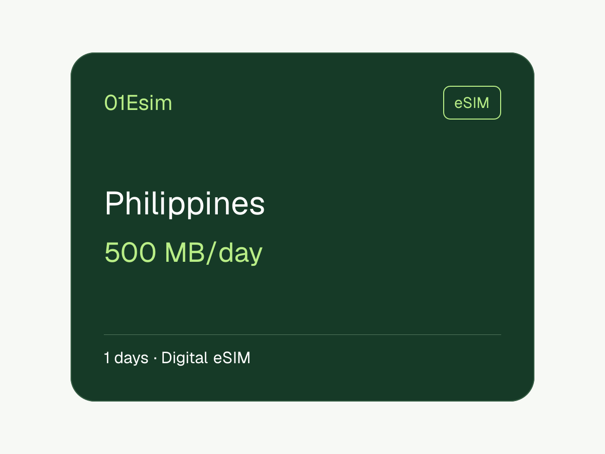 Philippines eSIM — 500 MB/day, 1 days