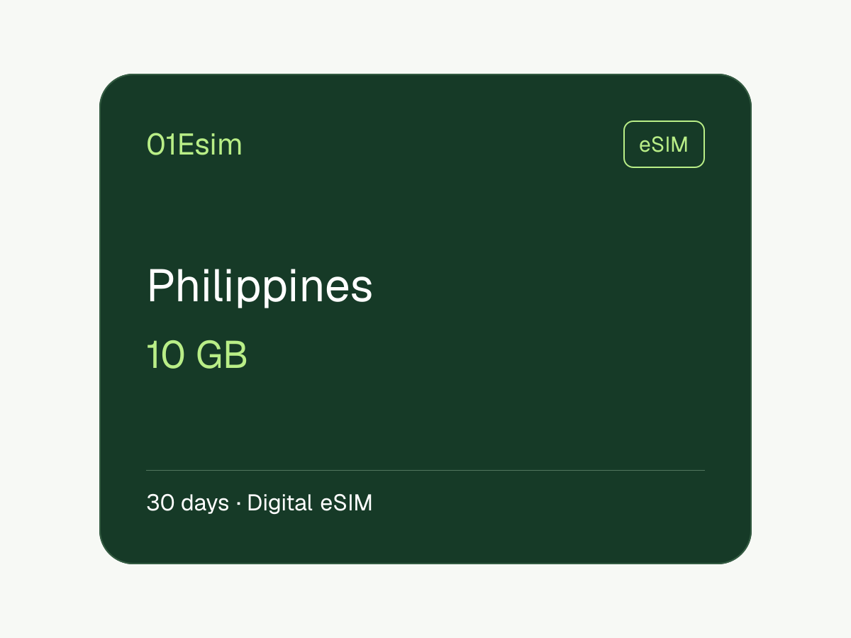eSIM : Philippines · 10 Go · 30 jours