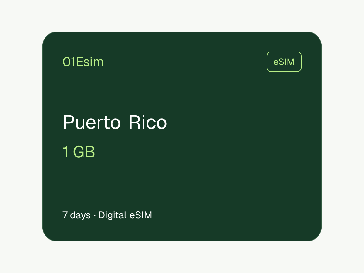 eSIM : Porto Rico · 1 Go · 7 jours