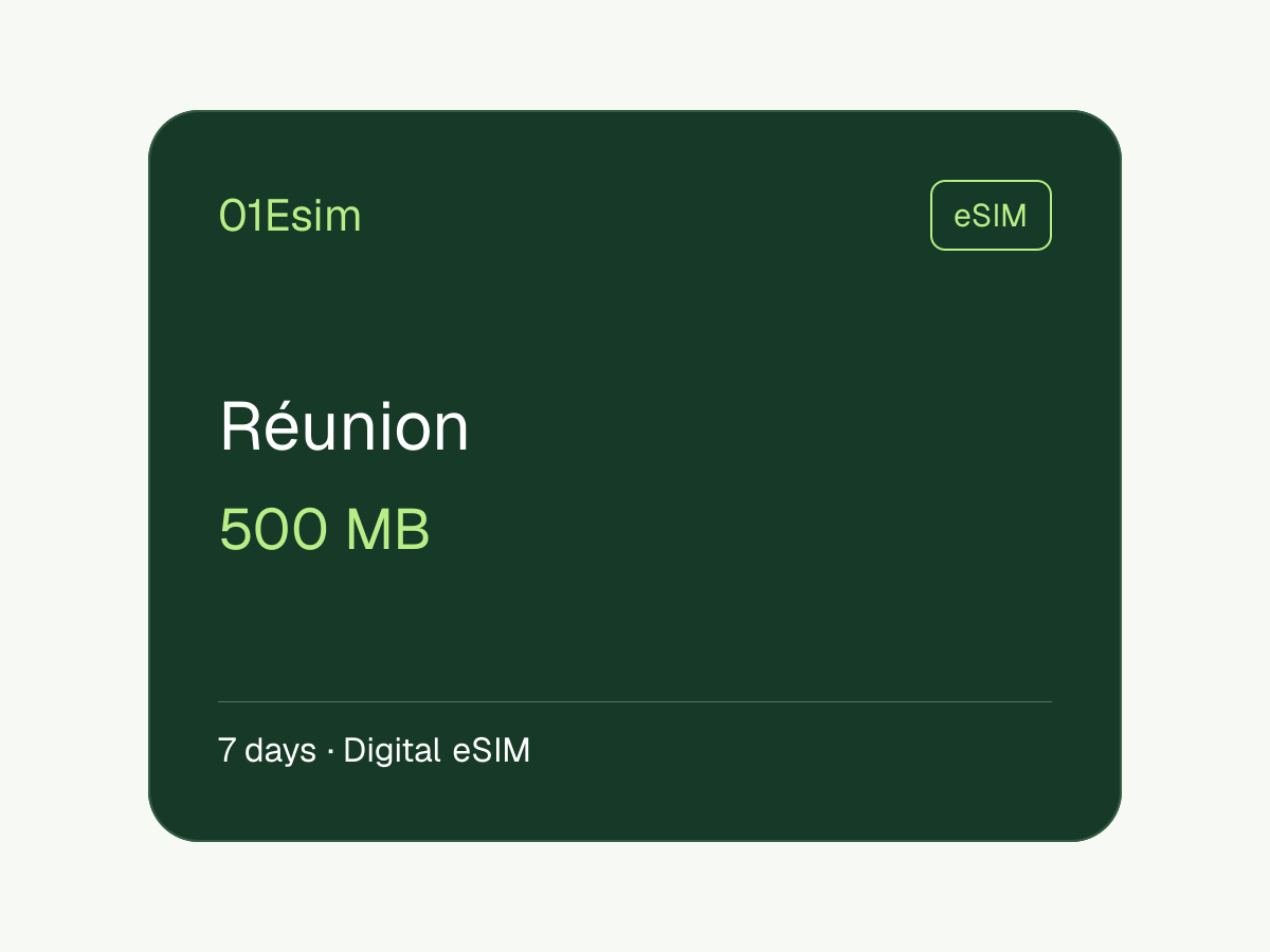 eSIM: Reunión · 500 MB · 7 días