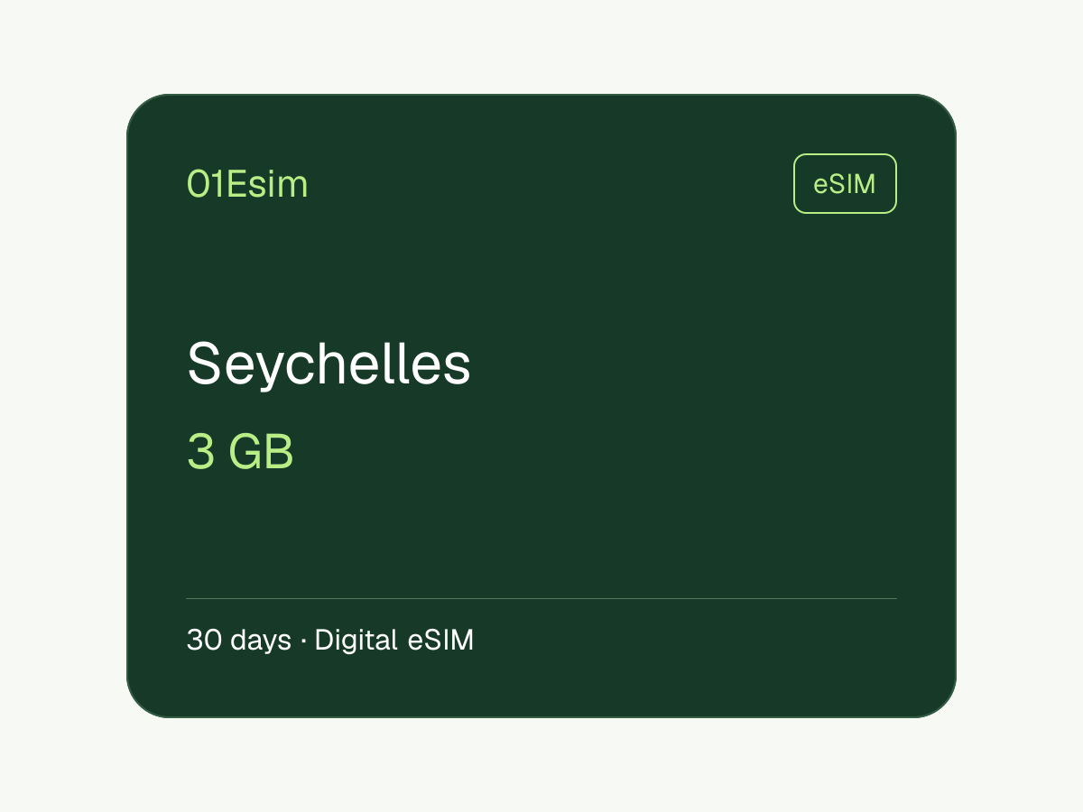 eSIM — Сейшельские о-ва · 3 ГБ · 30 дней