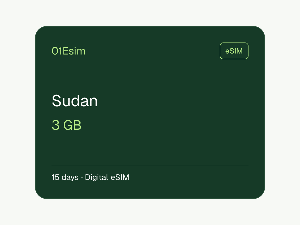 苏丹 eSIM · 3 GB · 15 天