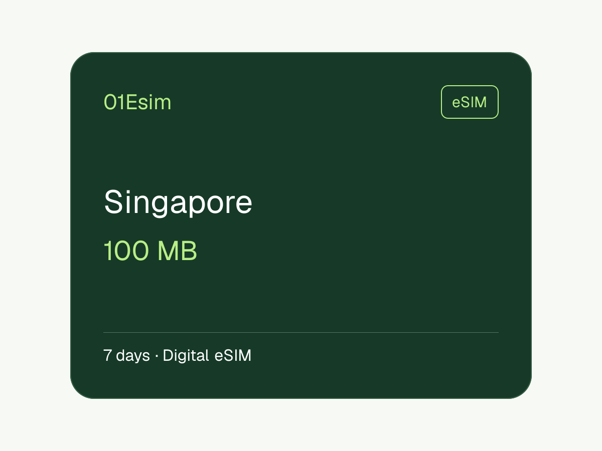 eSIM: Singapur · 100 MB · 7 días