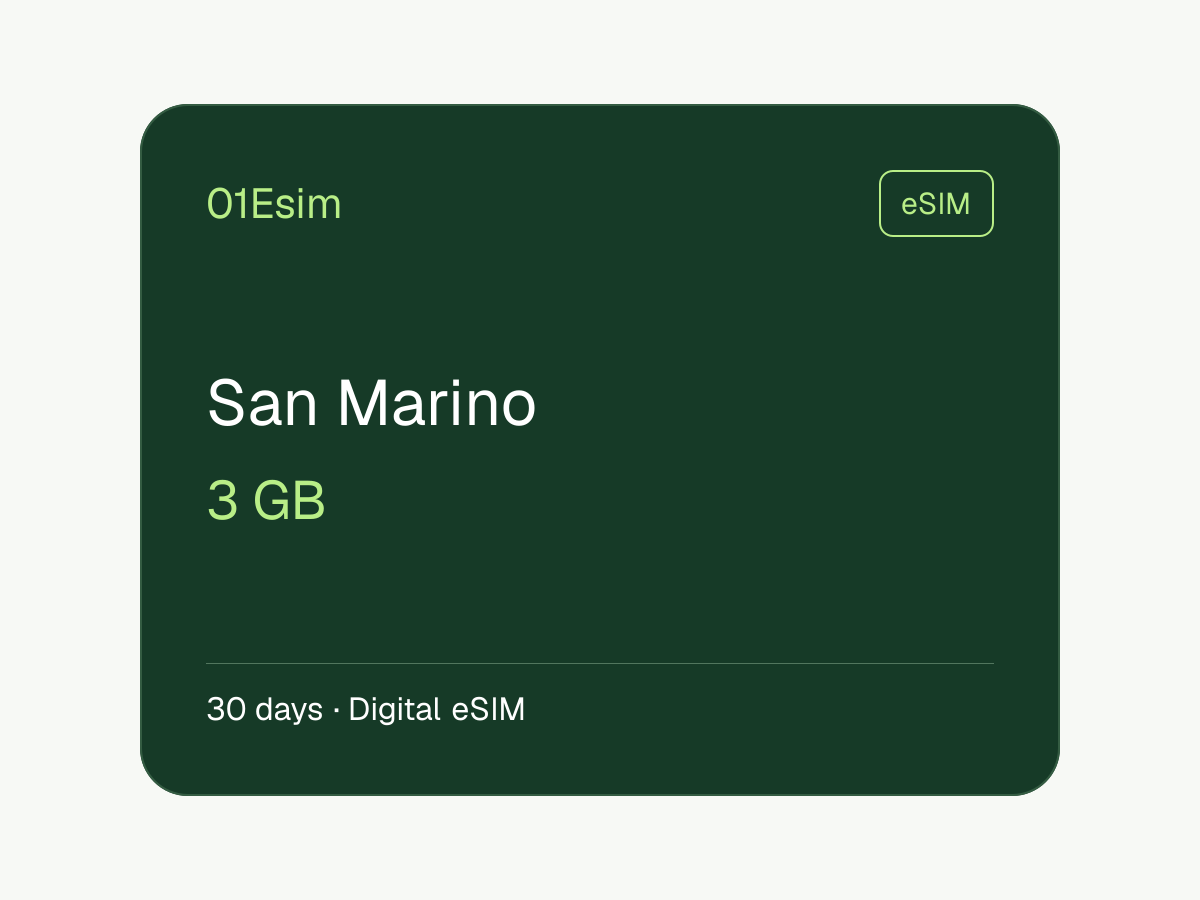 eSIM — Сан-Марино · 3 ГБ · 30 дней