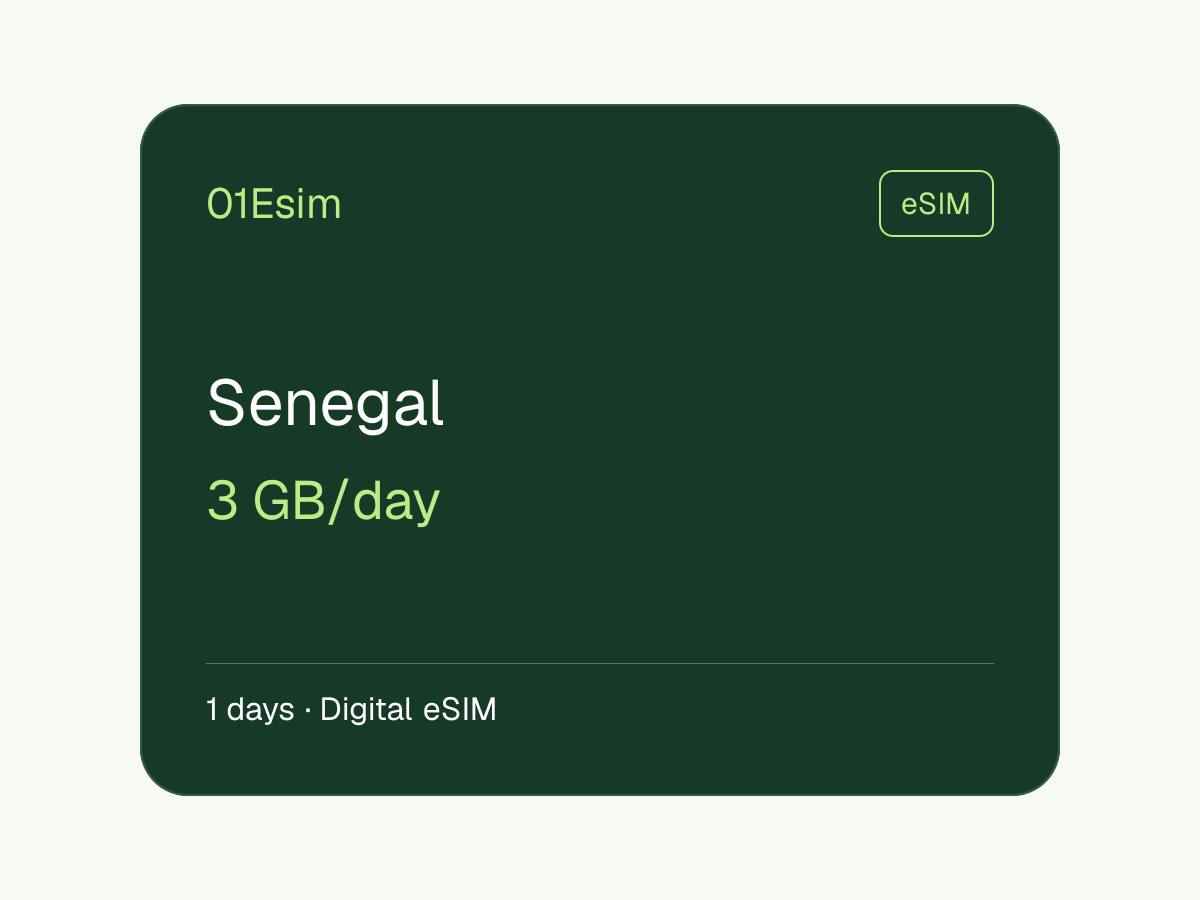 eSIM : Sénégal · 3 Go/jour · 1 jour
