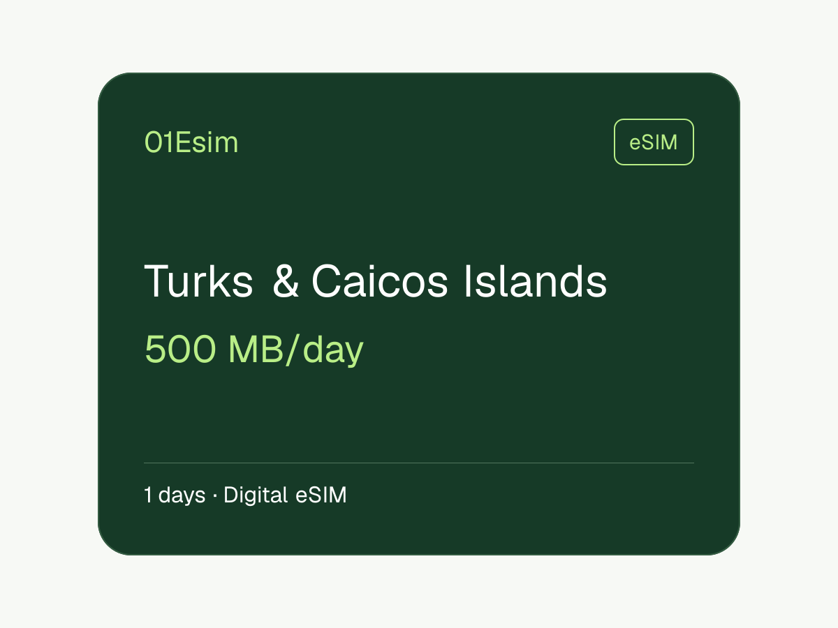 eSIM — Тёркс и Кайкос · 500 МБ/день · 1 день
