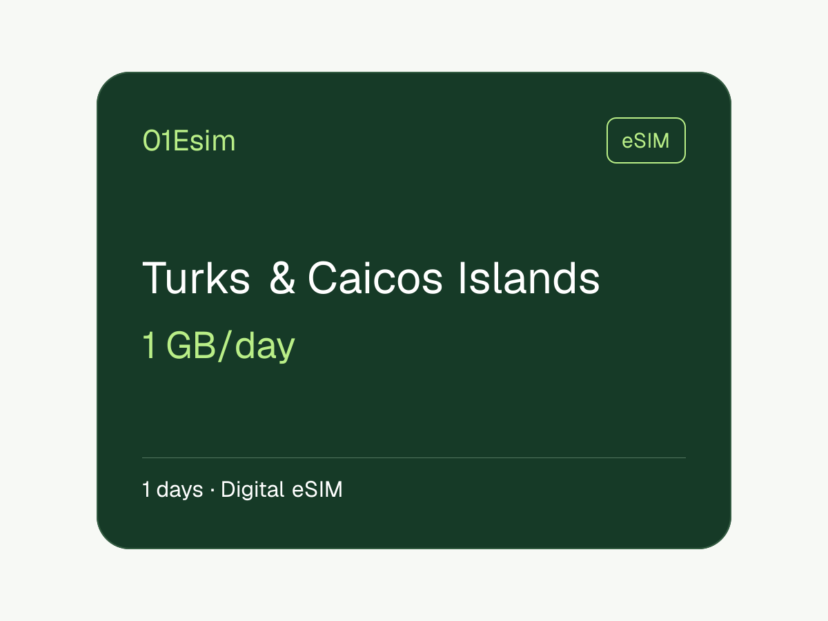 eSIM — Тёркс и Кайкос · 1 ГБ/день · 1 день