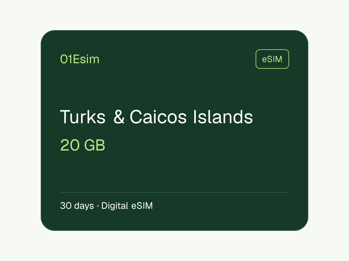 eSIM — Тёркс и Кайкос · 20 ГБ · 30 дней