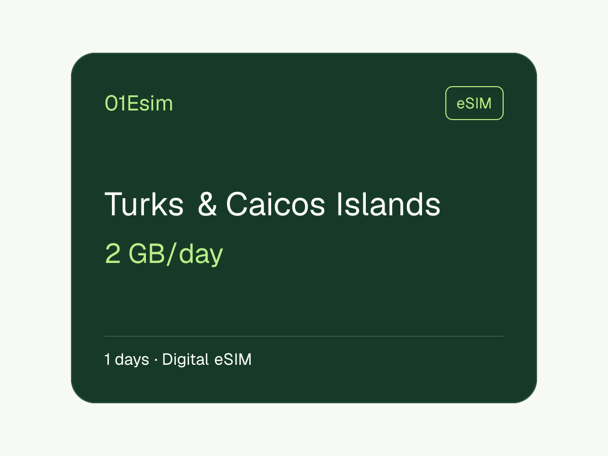 eSIM — Тёркс и Кайкос · 2 ГБ/день · 1 день