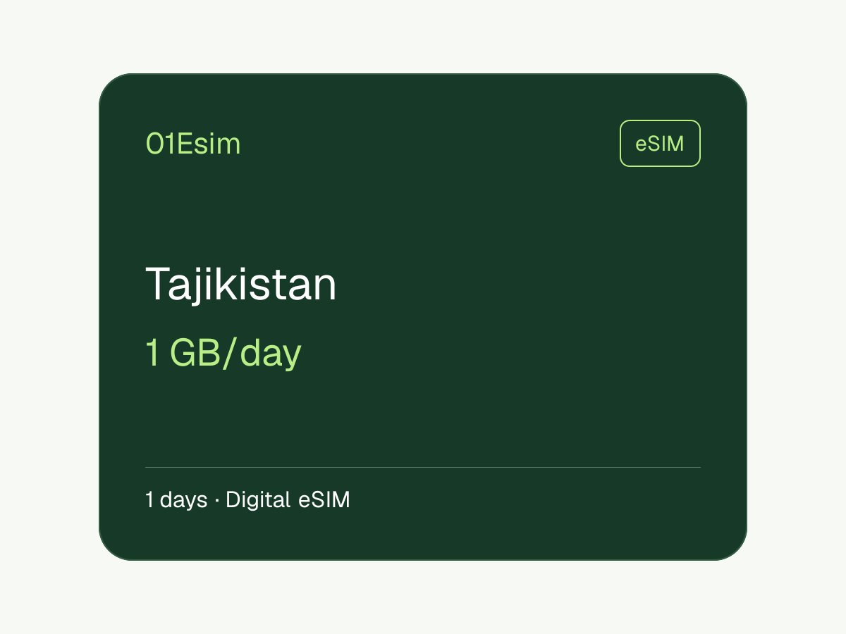 eSIM — Таджикистан · 1 ГБ/день · 1 день