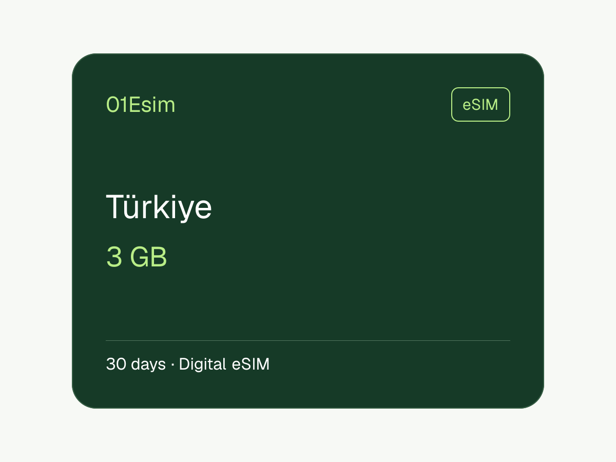 eSIM: Turquía · 3 GB · 30 días