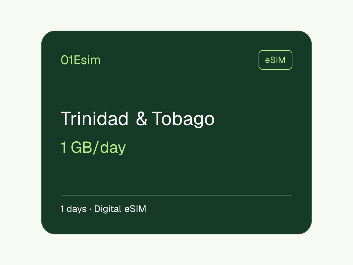 eSIM: Trinidad y Tobago · 1 GB/día · 1 día