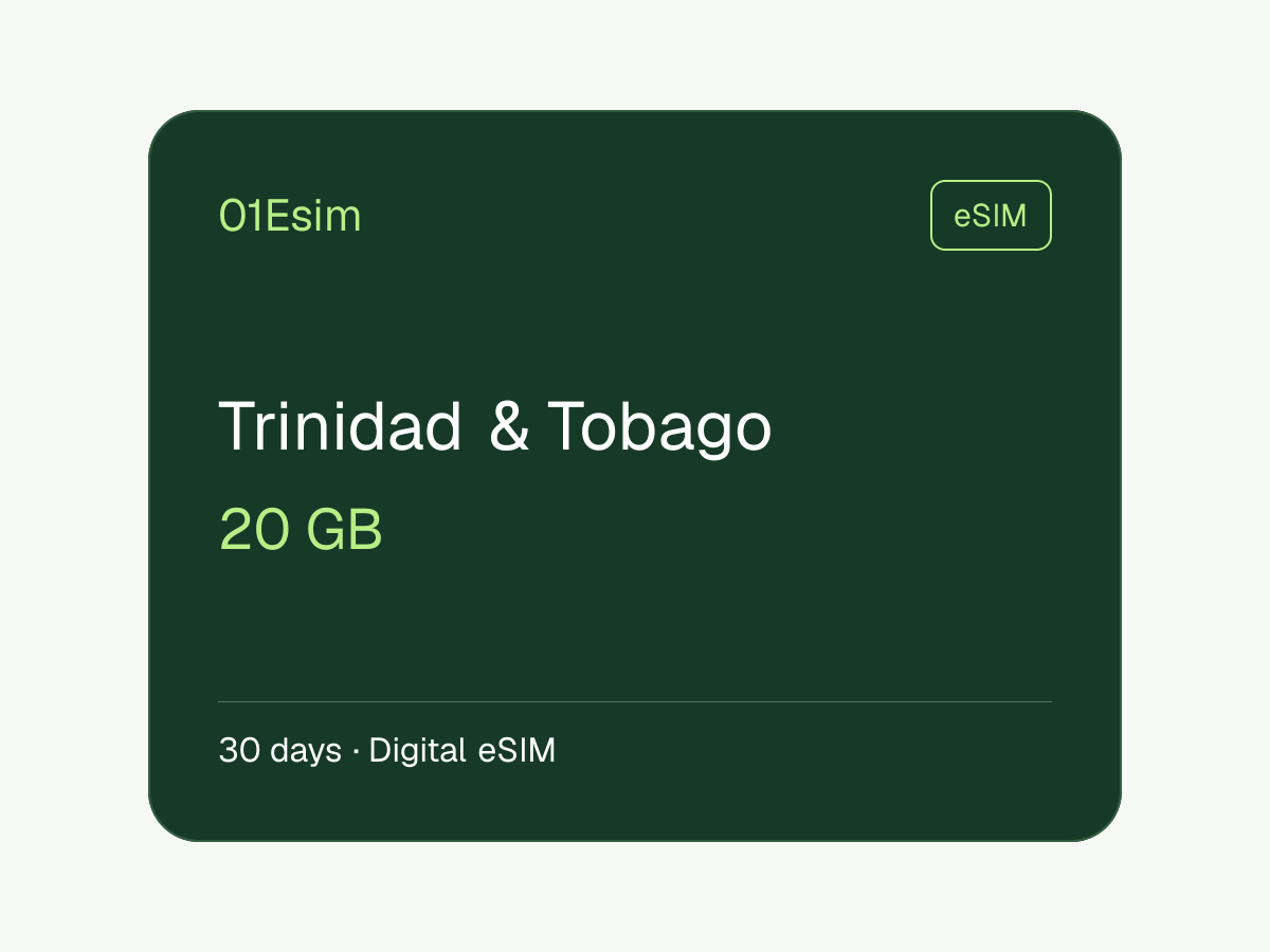 eSIM: Trinidad y Tobago · 20 GB · 30 días