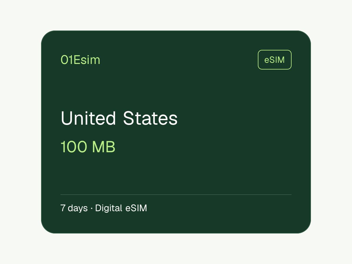 eSIM: Vereinigte Staaten · 100 MB · 7 Tage