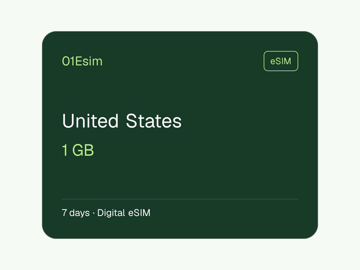 eSIM: Estados Unidos · 1 GB · 7 días