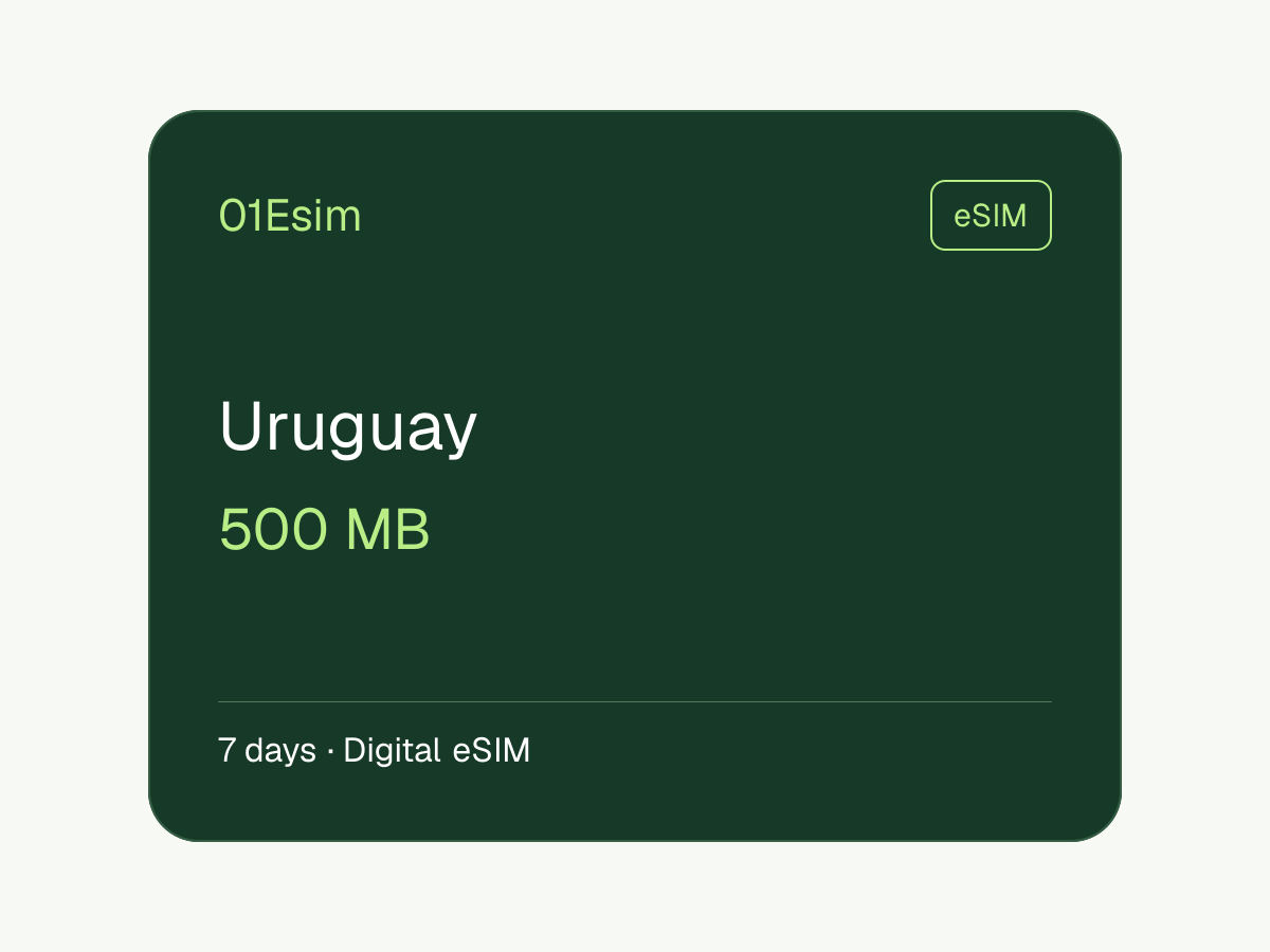 乌拉圭 eSIM · 500 MB · 7 天