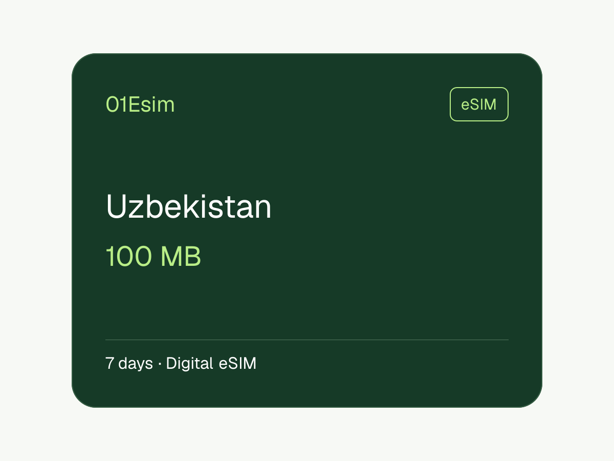 eSIM: Uzbekistán · 100 MB · 7 días