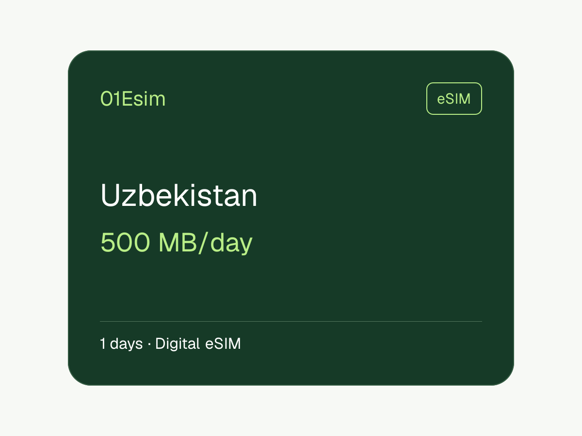 eSIM: Usbekistan · 500 MB/Tag · 1 Tag