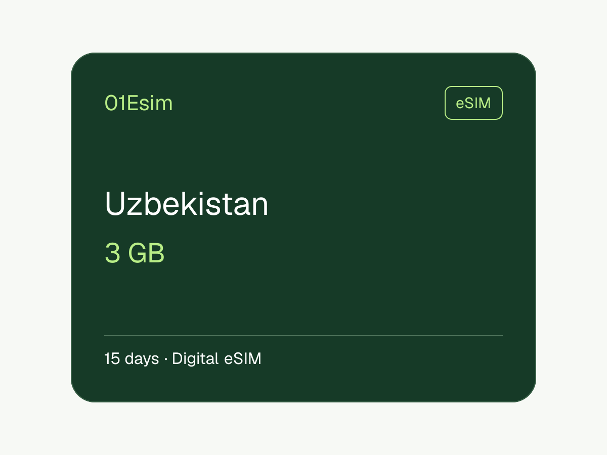 eSIM: Uzbekistán · 3 GB · 15 días