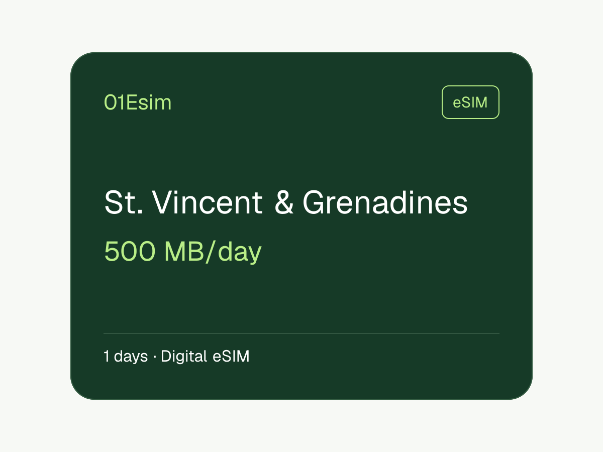 eSIM: San Vicente y las Granadinas · 500 MB/día · 1 día