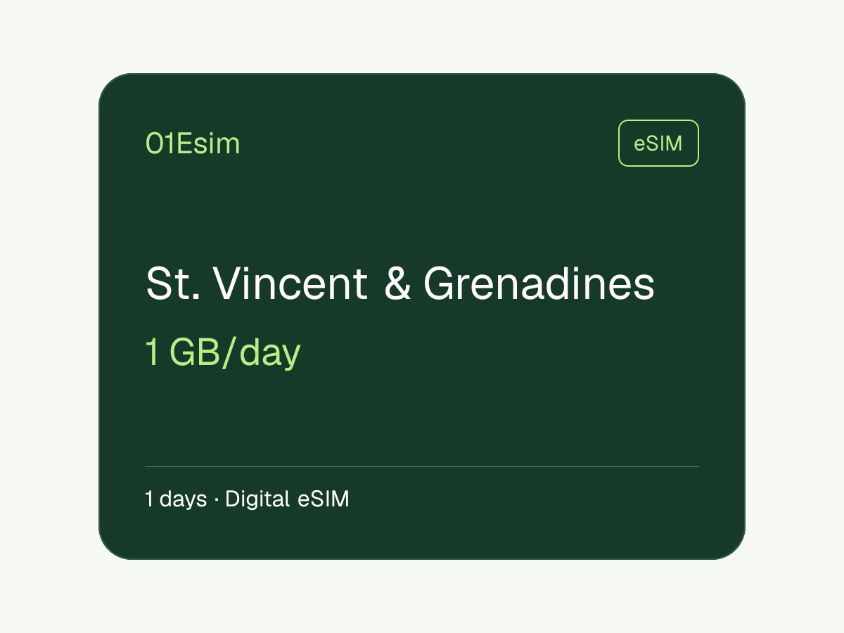 eSIM: San Vicente y las Granadinas · 1 GB/día · 1 día