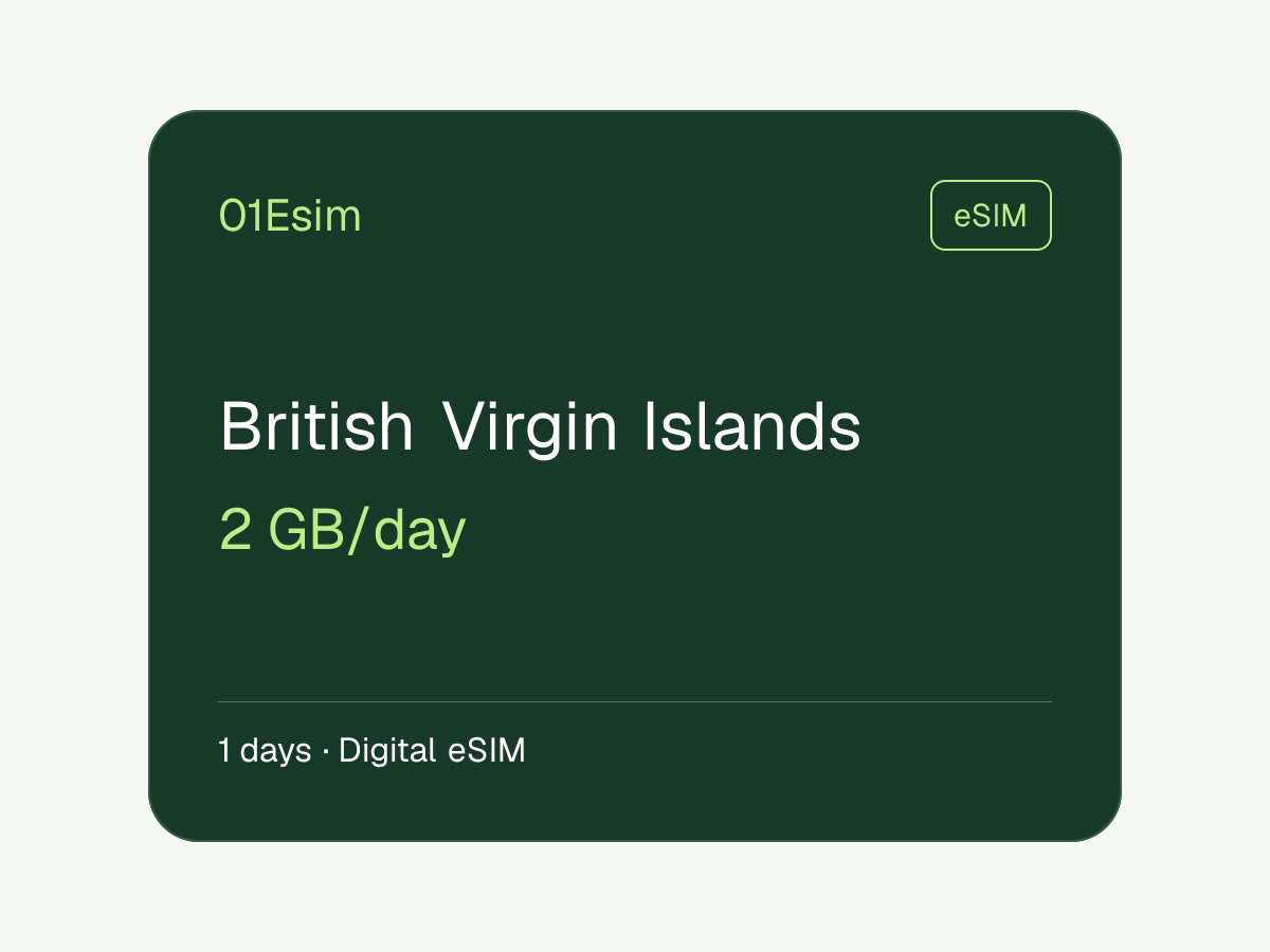 eSIM: Islas Vírgenes Británicas · 2 GB/día · 1 día