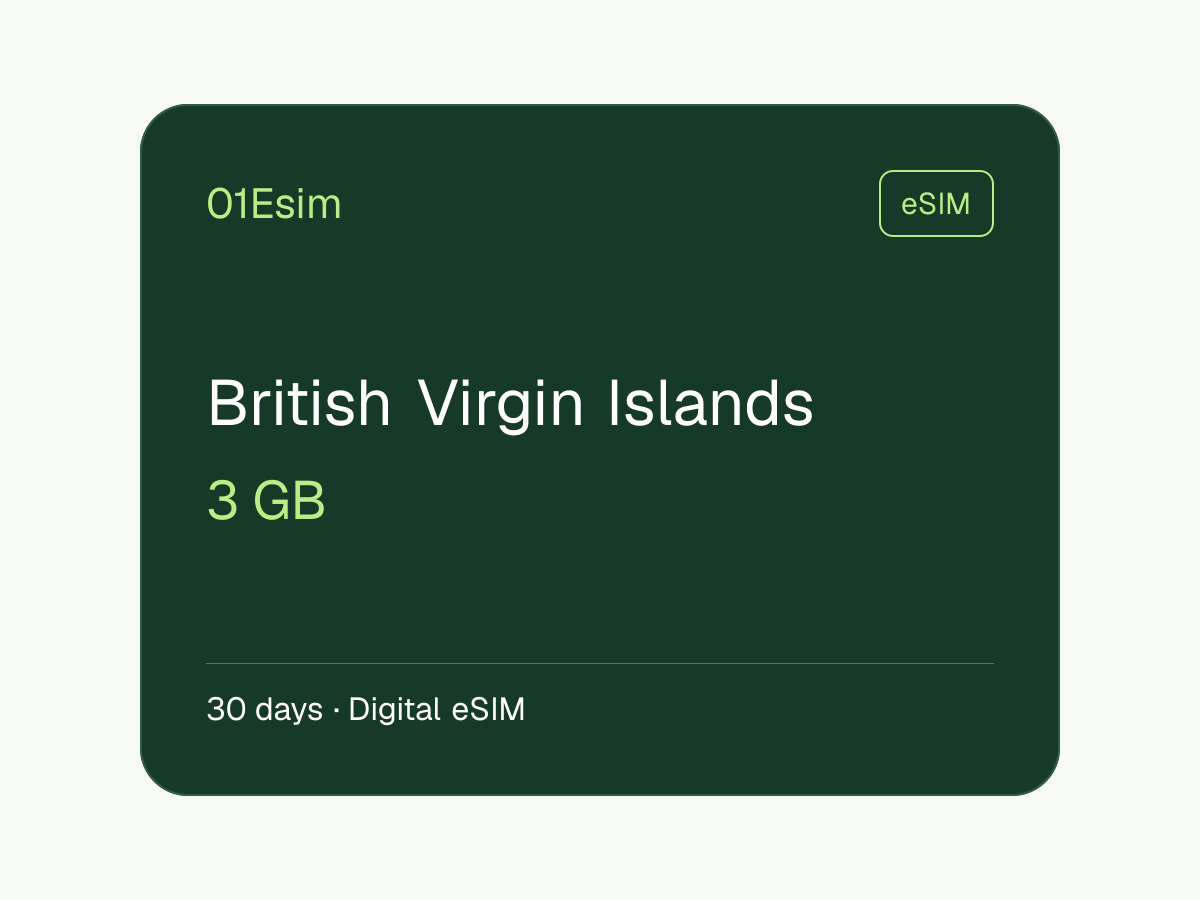 eSIM: Islas Vírgenes Británicas · 3 GB · 30 días