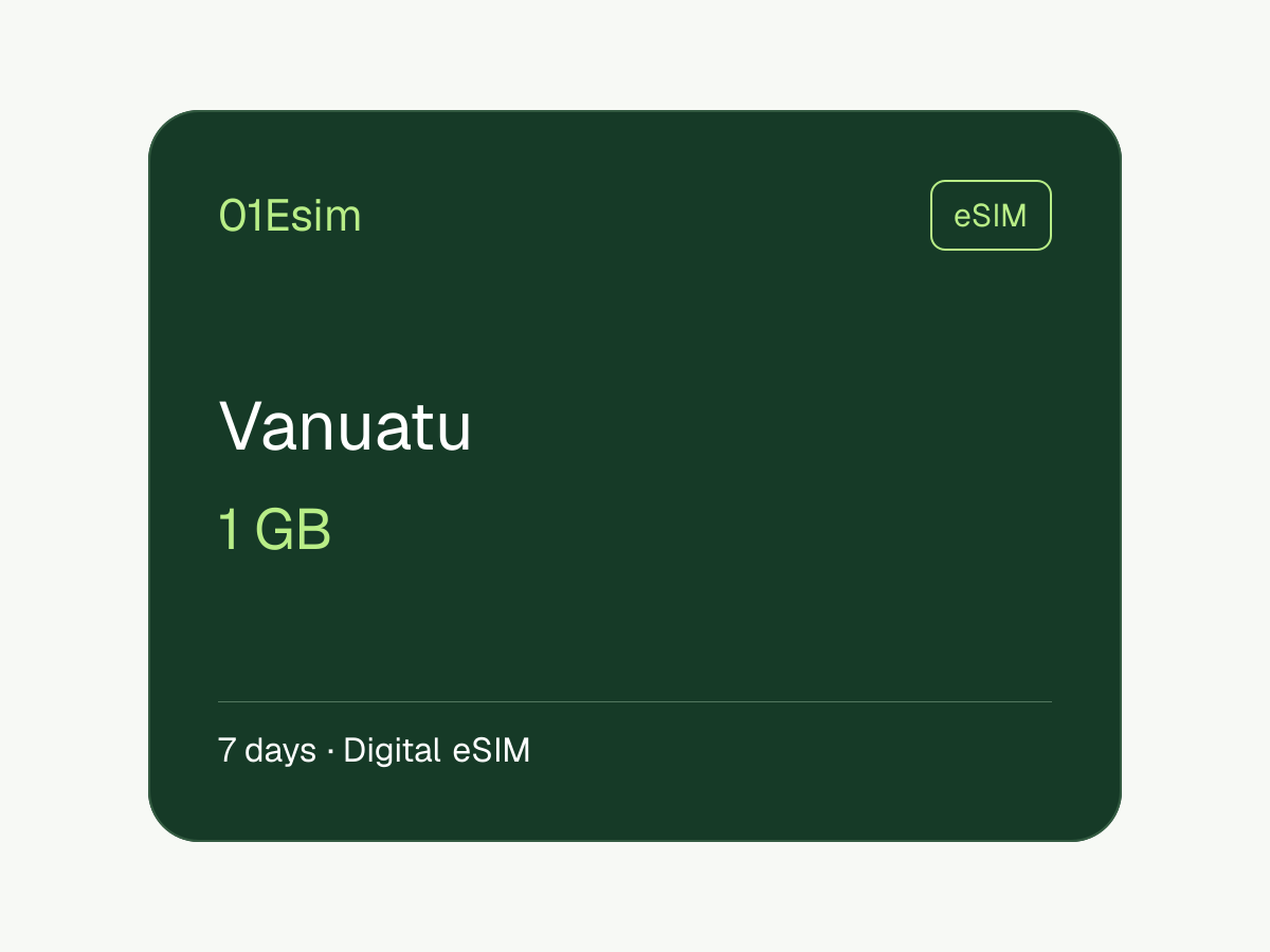 eSIM: Vanuatu · 1 GB · 7 días