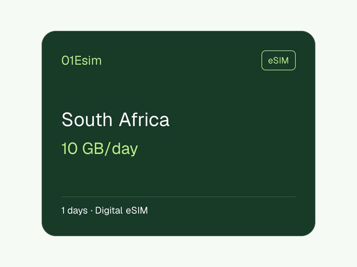 eSIM — Южно-Африканская Республика · 10 ГБ/день · 1 день